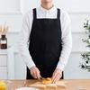 cozycube H-shaped apron, simple, neck-hanging apron for men and women, cafe apron, solid color, stylish, large capacity pockets, stain-resistant, wrin
