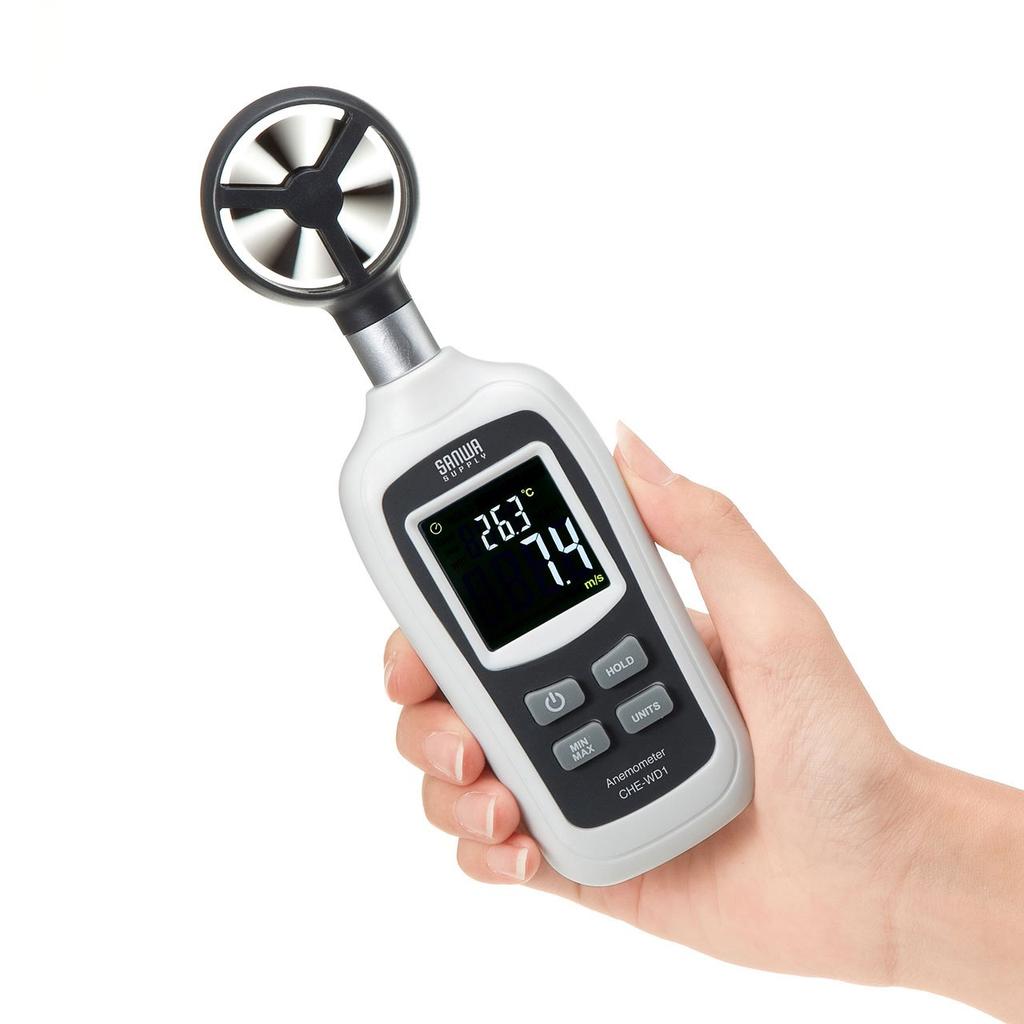 Sanwa Supply Digital Anemometer Measure Wind Speed and Small (Can Temperature) CHE-WD1