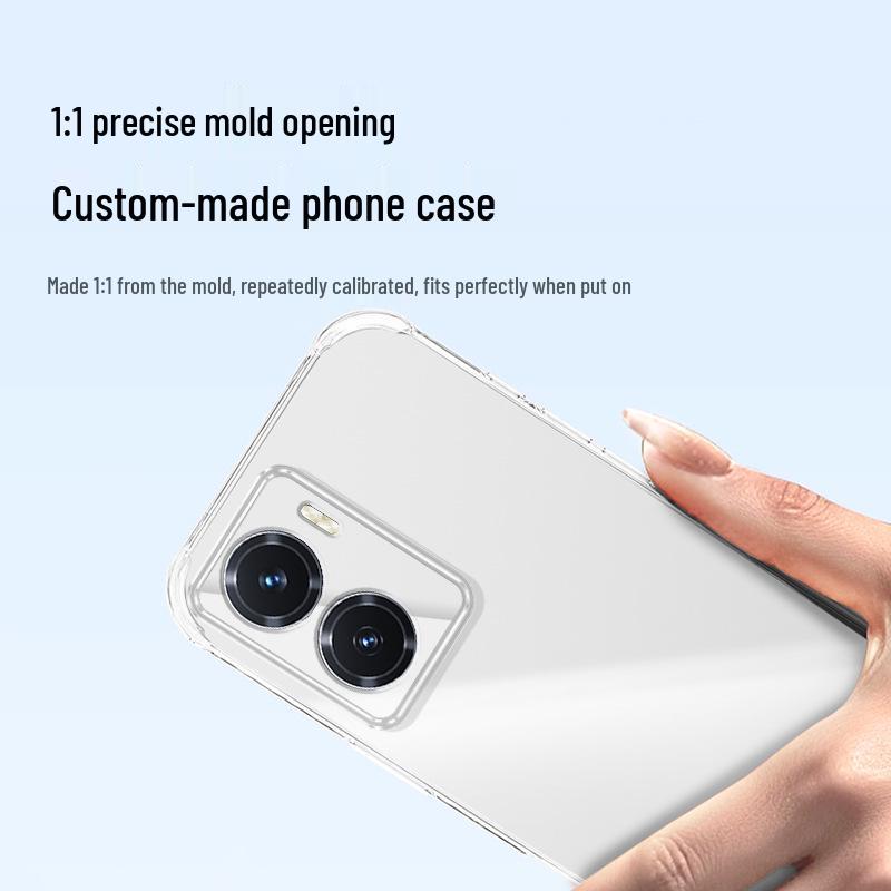Прозрачный противоударный чехол из ТПУ для Vivo Y77 / Y77E с углами-подушками безопасности и стильным дизайном