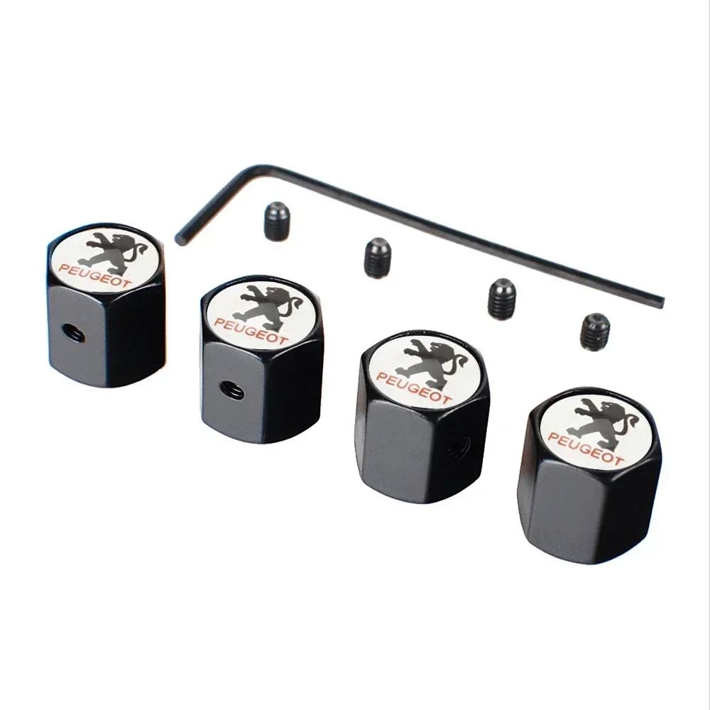 Anti-theft Car Wheel Tire Stem Valve Caps for Peugeot 407 206 107 307 308 406 408 208 301 3008 2008 208XS 208GTi Exterior