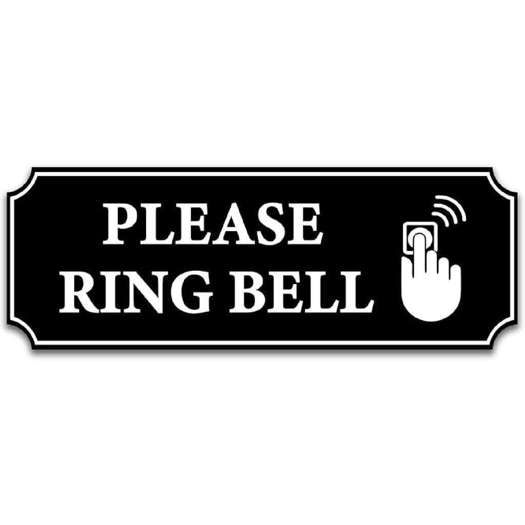 2 PCS Please Ring Doorbell Sign - Fade-Resistant Self Adhesive Vinyl Sticker, Waterproof for Home, Businesses, Offices