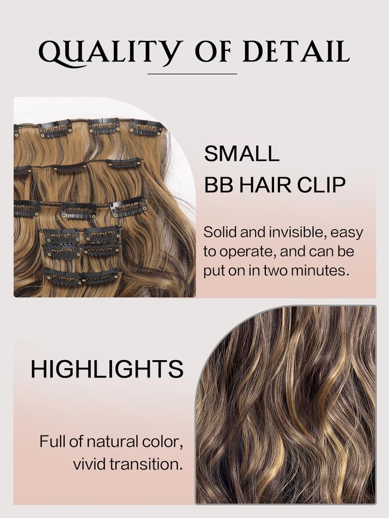 20 Inch Long Roll Hair Extensions with 6 Pieces Per Set of 16 Card Synthetic Hair Extensions