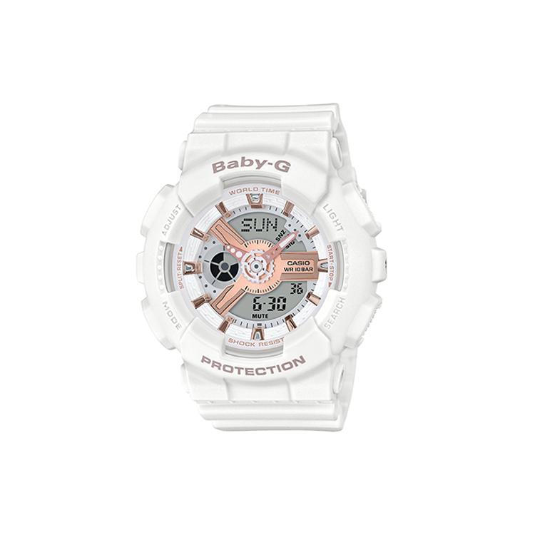 Casio Женские часы BABY-G Белые BA-110RG-7A BA-110RG-7A