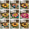 Special-shaped Sunflower Carpet Soft Absorbent Flower Carpet Non-slip 60x60cm Bathroom Floor Mat