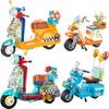 DIY Cute Lighting Machinery Little Sheep Electric Vehicle Motorcycle Retro Building Blocks Classic Model Bricks Sets Toys