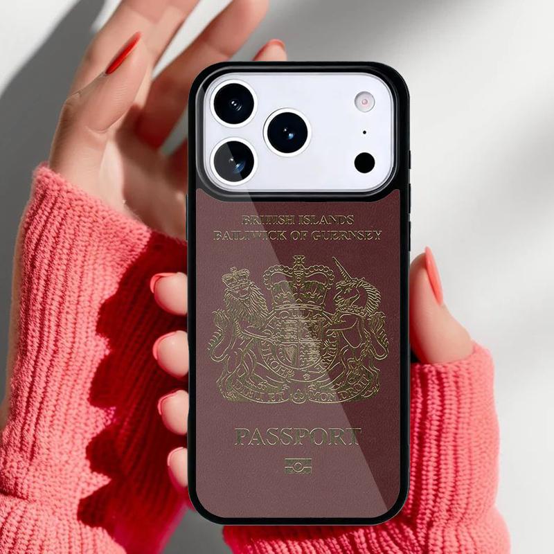 Чехол для телефона в виде паспорта Великобритании для iPhone 17 Air 16e 15 14 13 Pro Max Задняя крышка для 12 11 Pro Coque