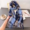 Women's Winter Classic Plaid Scarf Thicken Student Long Shawl Lovers Thicken To Keep Warm Neckerchief Scarves Bufanda Tassel