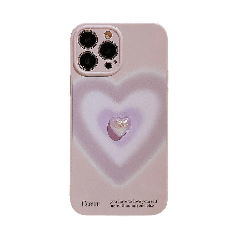 Gradient Electroplating Love 15pro Max For Apple 17 Mobile Phone CaseFor IPhone14 For 11 Three-dimensional 16pro