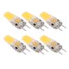 6PCS GY6.35 Bulb 5W AC DC12V COB Light Bulb Energy Saving Silicone Ceiling Lamp Bulb for Living Room