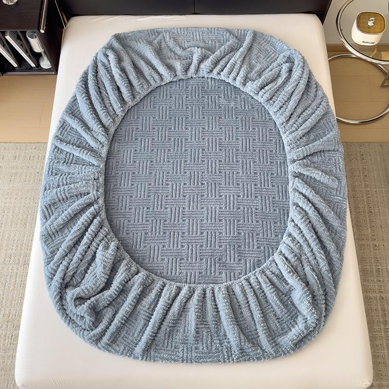 Горячая Зимняя Теплая Коралловый Флис Простыня на Резинке Эластичный Наматрасник Чехол Пушистый Плюшевый Постельное Белье Пара Двуспальная Кровать Кинг-Сайз