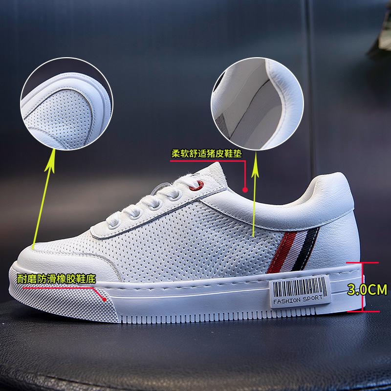 The First Layer of Cowhide Women's Shoes 2025 Summer New Breathable Fashion Casual Shoes Flat-soled Single Shoes Shallow Mouth White Shoes Women's Tid