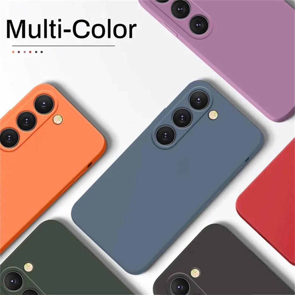 Квадратный жидкий силиконовый чехол для телефона Samsung Galaxy S24 S23 S24 Ultra S22 S21 S20 Ultra Plus S20FE S21 FE A72 A52 A51 4G Cover