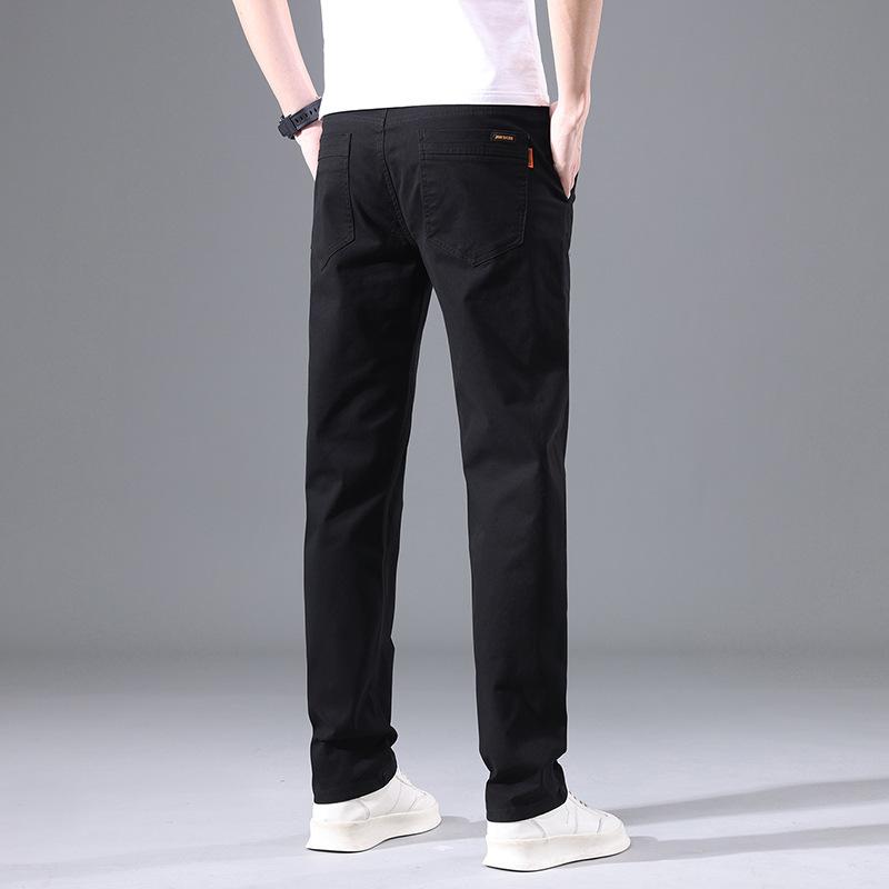 Men's casual pants spring and summer washed gray trend new business simple thin straight loose long pants