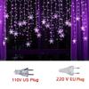 Christmas Snowflakes LED String Lights Flashing Fairy Curtain Lights Waterproof For Holiday Party Wedding Xmas Decoration