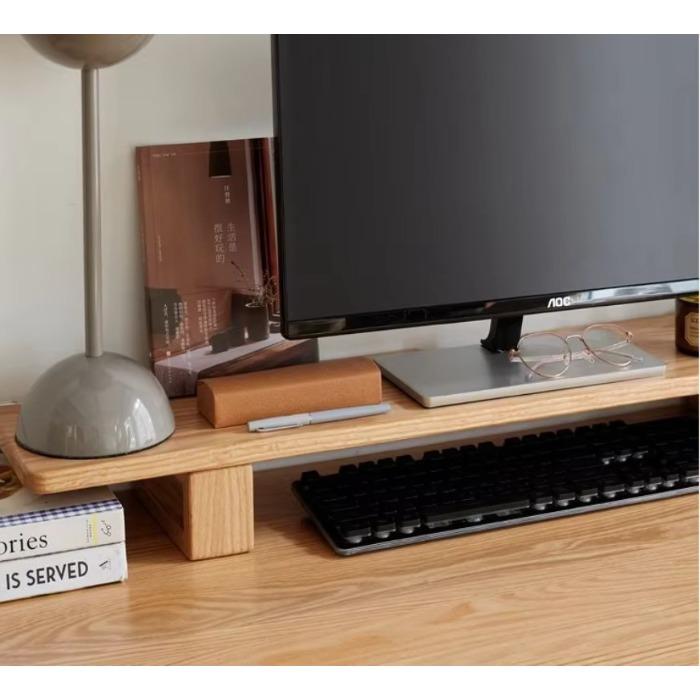 Wooden Monitor Stand Riser Computer Stands Solid Wood Desktop Organizer Rack  for Computer Laptop PC TV