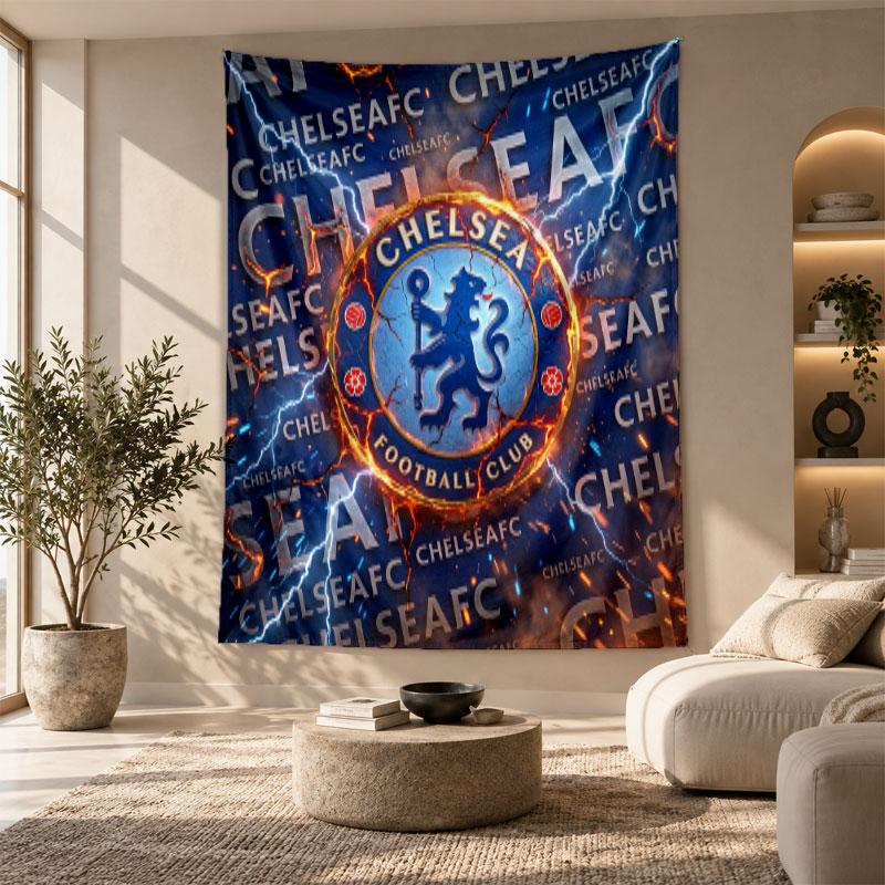 Decorative Tapestry,Chelsea FC Printed Wall Art, Lightweight Wall Hanging For Bedroom Background