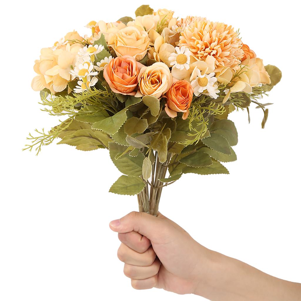 4 шт. поддельные гортензии розы искусственный шелковый букет ромашек осенние украшения для кухни, дома, сада, стола, центральные детали, декор