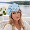 Вязаная шляпа-ведро Yousheng, дышащая ажурная crochet-шляпа, повседневная шляпа с 3D-цветами и искусственным жемчугом