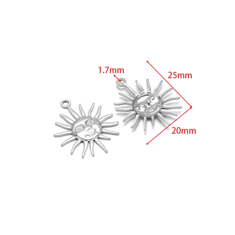 5Pcs Stainless Steel Multistyle Sun Charms Flower Pendants for DIY Retro Jewelry Making Handmade Necklace Earrings Findings Bulk