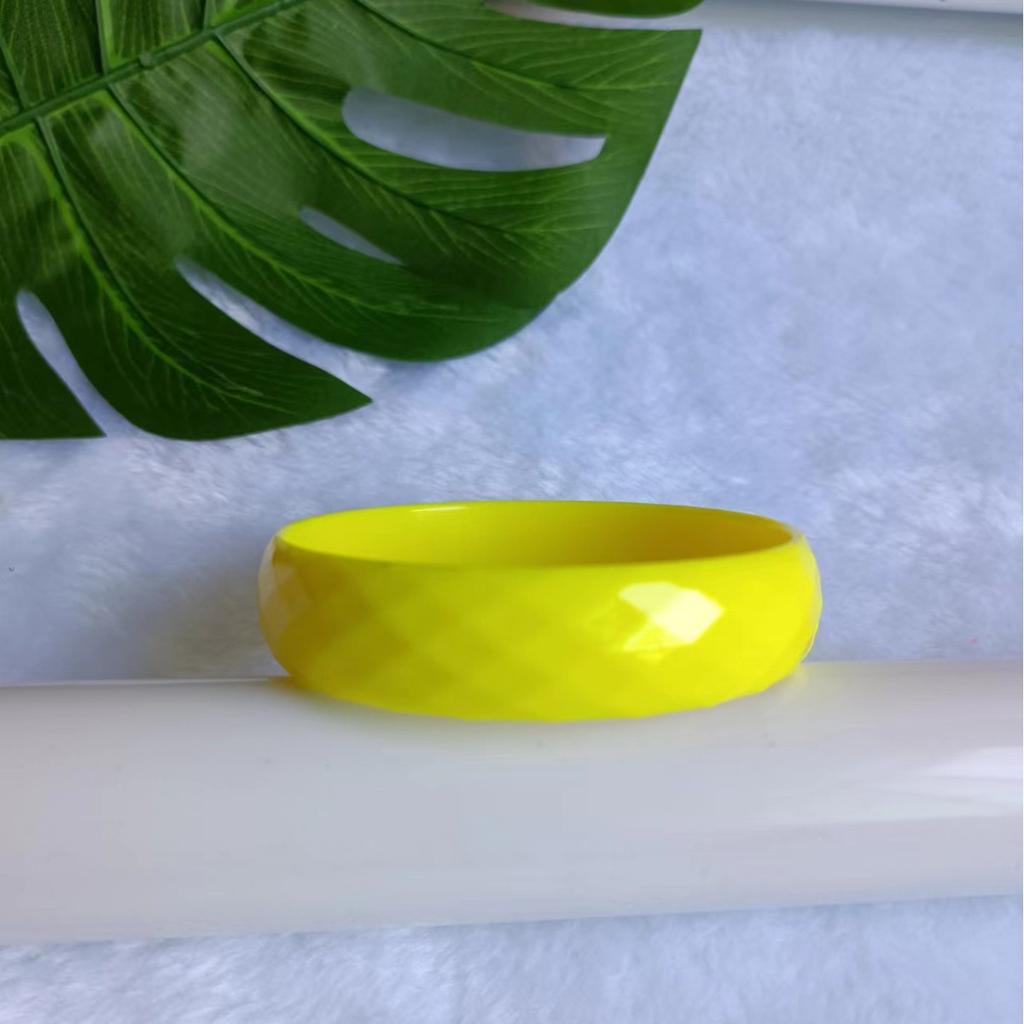 17MM Grid Fluorescent Color Vibrant Acrylic Resin bangle Bracelet Popular Fashion Colorful Daily Casual Matching Bracelet