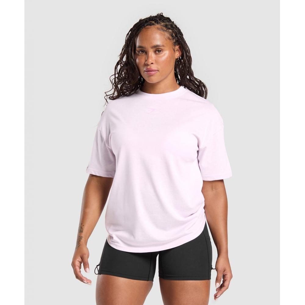 Gymshark Gs Power Oversized T shirT Ice Pink B4a7o Kcpx