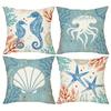 Charming Marine Life Pillow CoversLiving Room Sofa Cushion Cover, Soft and Comfortable, Bedroom Room Decoration