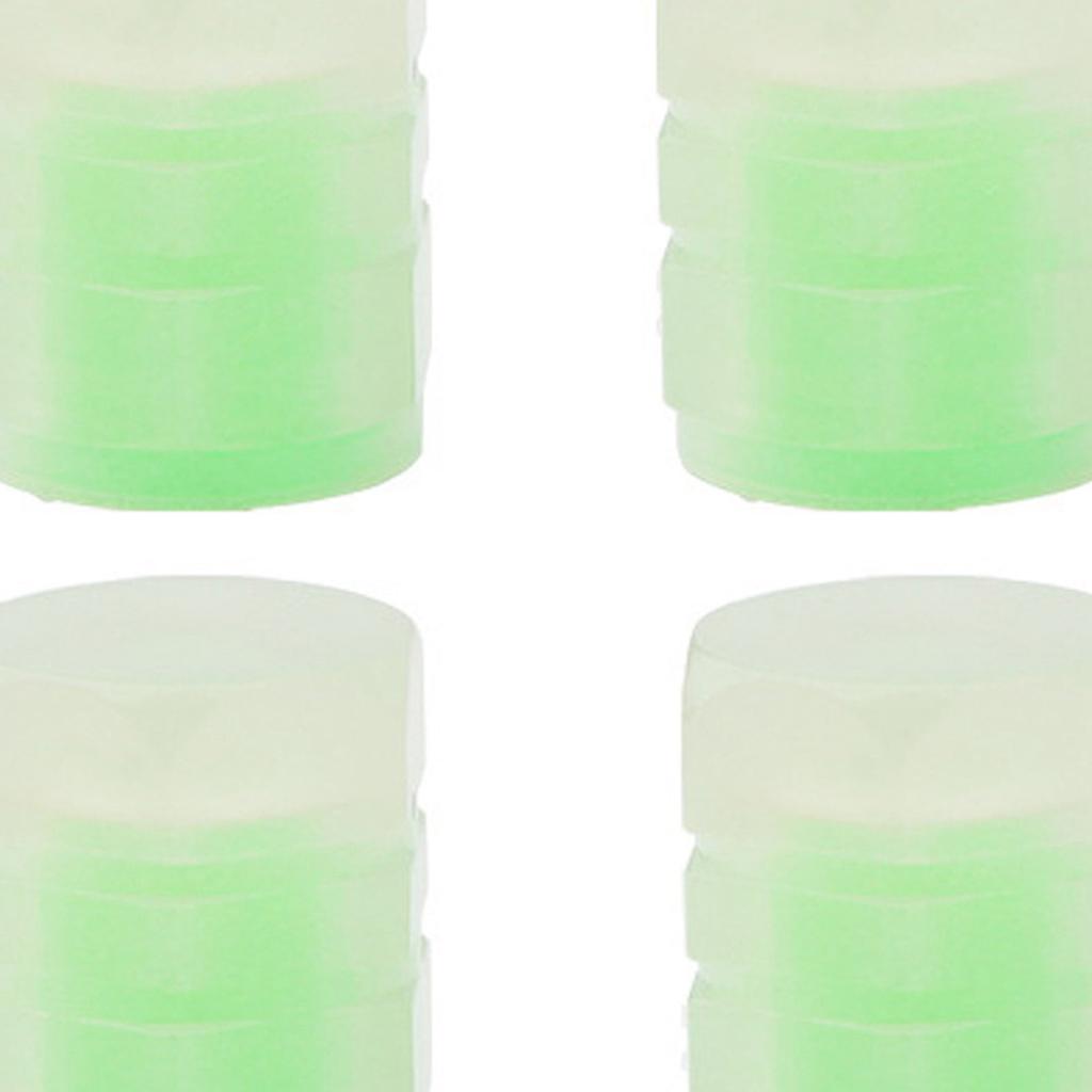 4Pcs Luminous Tire Valve Cover Fluorescent Waterproof Strong Rubber Illuminated Wheel Valve Stem for Car Vehicle