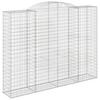 Gabion Baskets with High Arch 4 pcs 300 x 50 x 220 240 cm Galvanized Iron