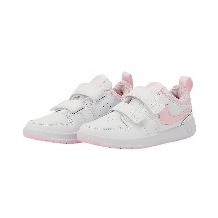 Nike Pico 5 Нескользящая Амортизация Устойчивая к истиранию Низкие Детские Кроссоссовки для Скейтбординга Бело-розовые AR4161-105