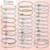 Danturn 925 Silver Heart Infinity Wishbone Heart Blue Disc Fan Clasp Heart T-Bar Multi Snake Chain Bracelets Friendship Bangles