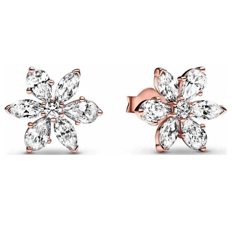 Серьги-сердечки из серебра 925 пробы Изысканные Блестящие Круглые Легкая Роскошь Ювелирные изделия Идеальные Праздничные Подарки для Нее