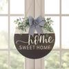 Front Door Welcome Sign Wreath Ornament Rustic Wall Decor Plaque,Wooden for Garden