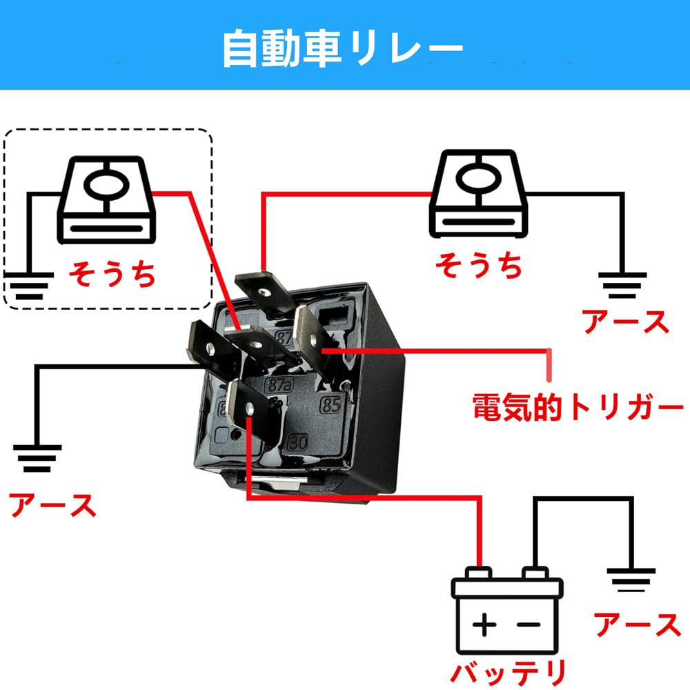 SensaBliss Реле 5 проводов (5 полюсов) DC12V 40A Специальный автомобильный комплект из 2 частей для автомобиля