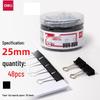 Deli 25mm Black Binder Clips with Bonus Paper Clips