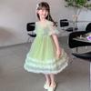 Girls' summer dress 2026 new style children's western-style girls' summer dress three-dimensional flower mesh princess dress