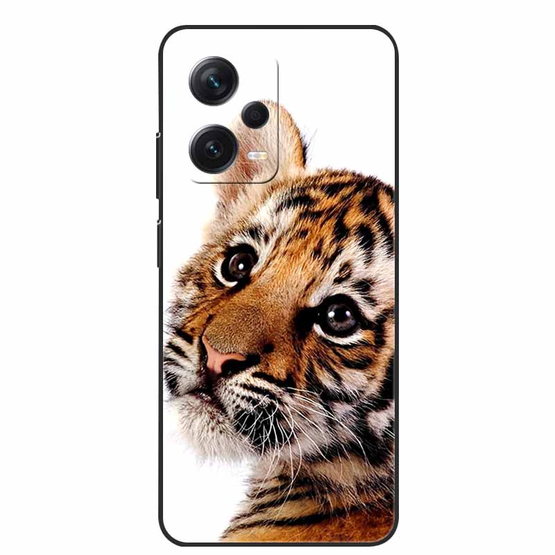 Мягкий чехол для Xiaomi Redmi Note 12 Pro 5G Черный ТПУ Силиконовый Чехол для Redmi Note 12 Turbo 5G / Note12 Pro Plus Pro+ Волк