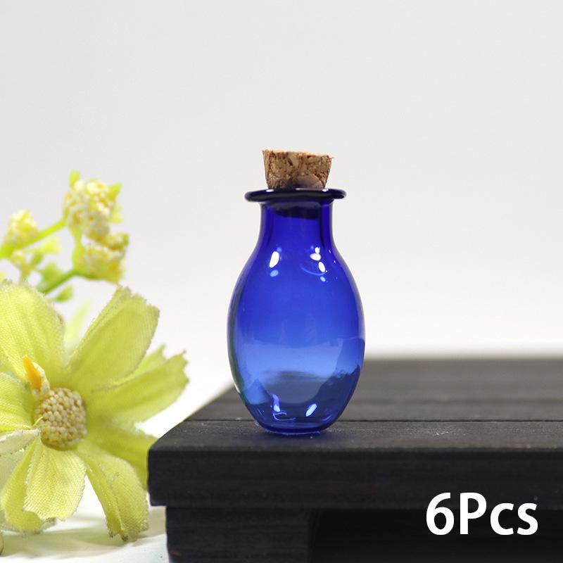6 шт. Мини-стеклянные бутылки с пробками-пробками, прозрачные бутылки с желаниями, подарки, цветные, счастливые, дрейфующие, пустые, крошечные банки, украшения