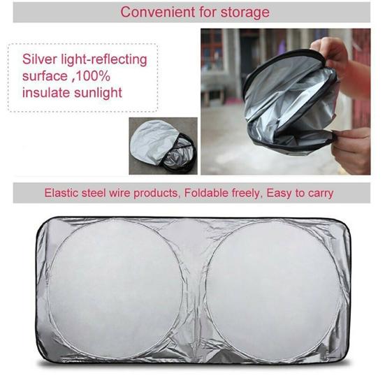 Double Circle Car Front Windshield Summer Anti-Sun Heat Blocking Cover Protector