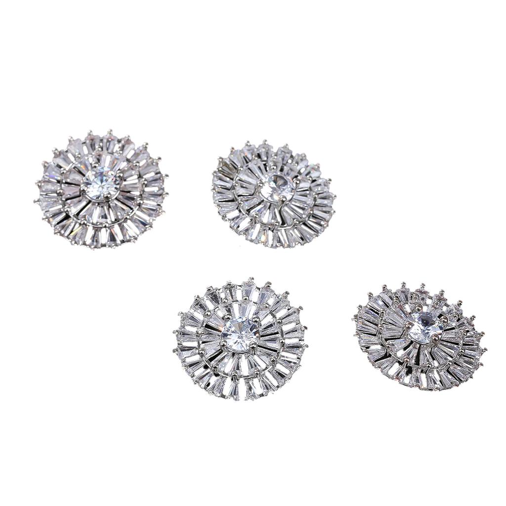 Glittering Shoe Charms Zircon Crystal Shoe Decoration Shoe Clip for Wedding Party Shoe Ornament Jewelry Accessories 4PCS
