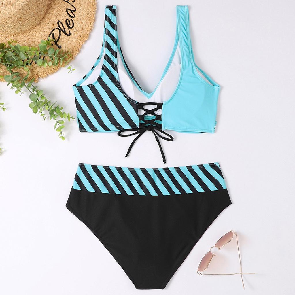 Женское раздельное сексуальное цветное лоскутное бикини с нагрудником без стальной поддержки, купальник