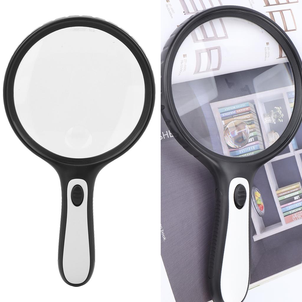 Лупа со светодиодной подсветкой, ручная лупа для чтения для пожилых