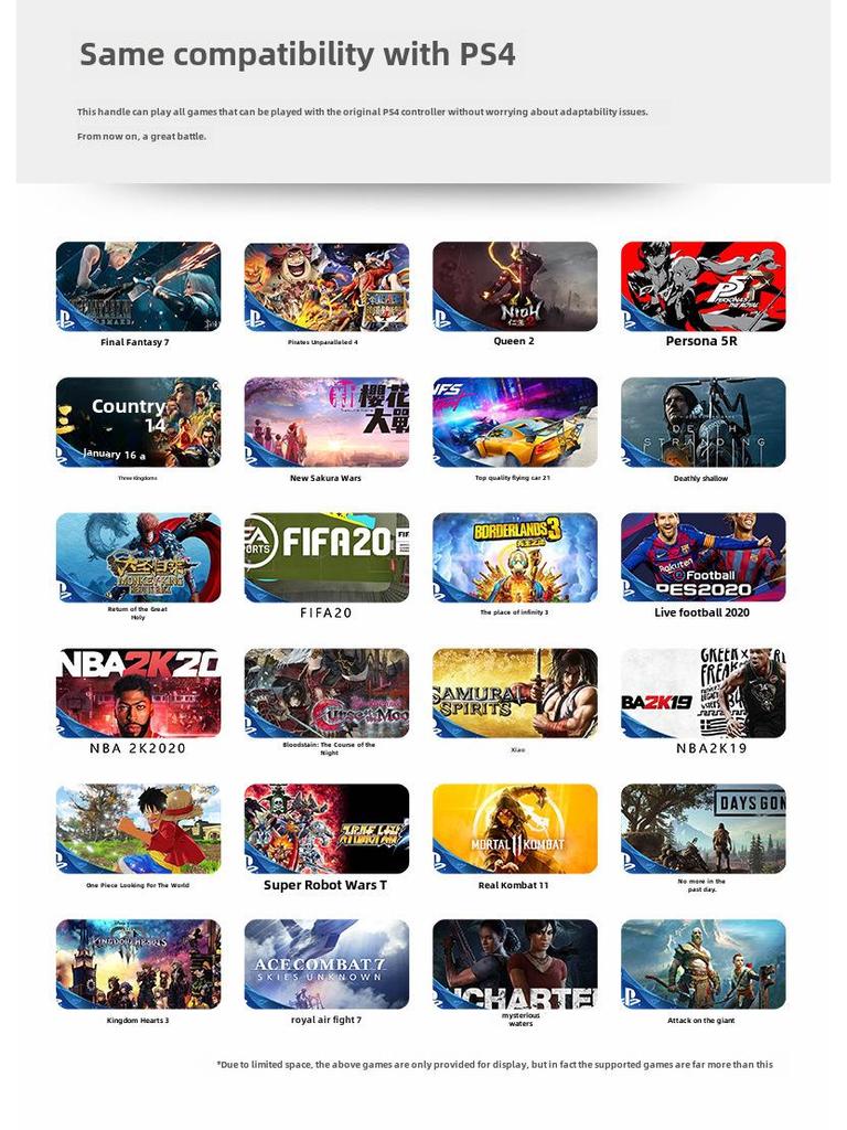 Wireless PS4 Game Controller with Somatosensory Vibration, One-Button Burst, Macro Programming, Bluetooth Connectivity for Mobile/PC/PS4.