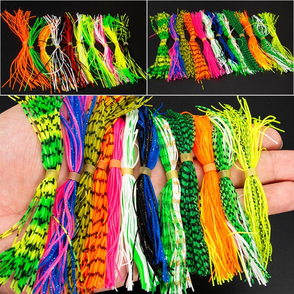 Artificial Lifelike Jig Bait Silicone Skirts Soft Fishing Lures Beard Windless Rubber Squid
