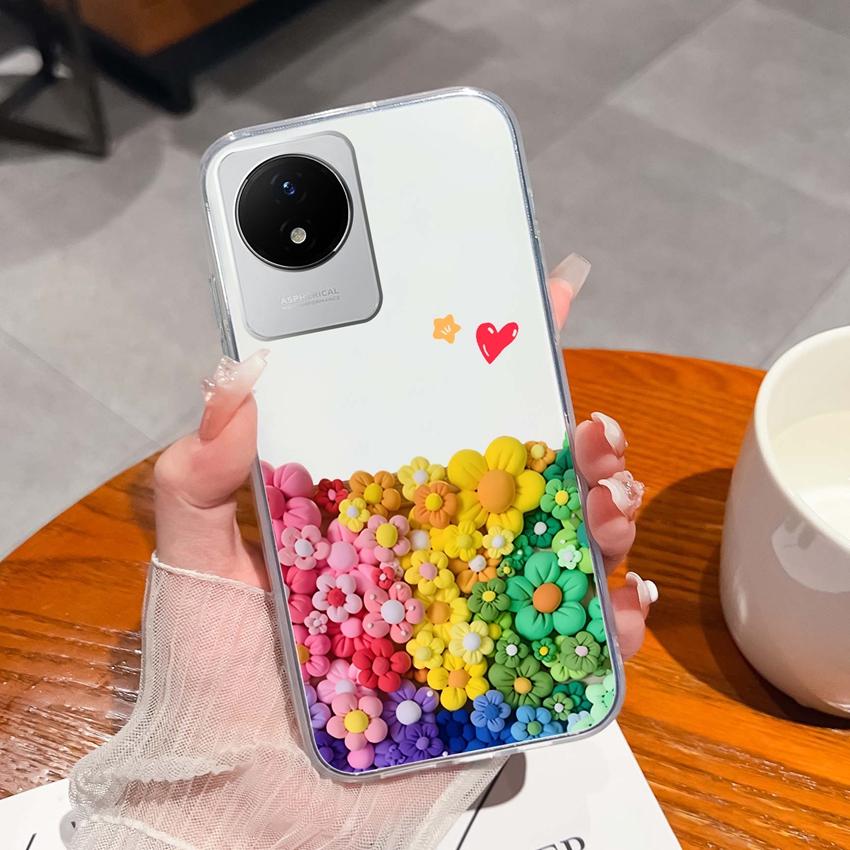 Для Vivo Y02 Y02A Y02S Y10 Y11 Y12 Y12a Y13 Y15 Y15a Y16 Y17 Y19 Прозрачный ТПУ чехол с рисунком океанического кита, противоударная задняя крышка для Vivo, силиконовый чехол для телефона