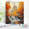 1pc Painting On Numbers Forest Castle Unique Diy Gift Art Supplies Hand Painted Painting Wall Decoration Painting 40x50cm/16x20inch Without Frame