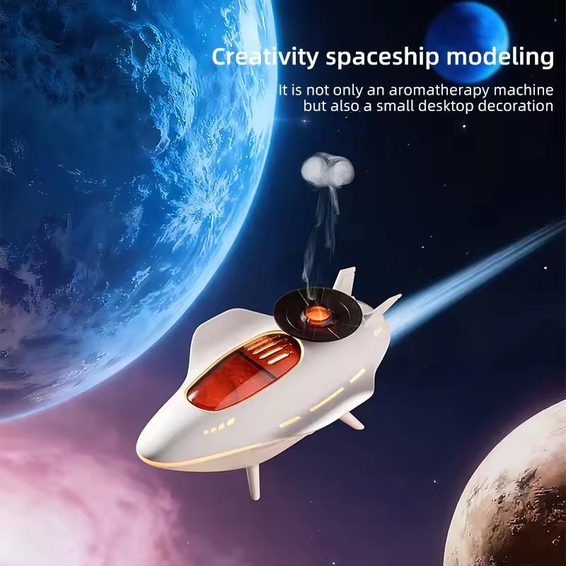 Xiaomi Spaceship Shaped Fragrance Diffuser, Desktop Decoration, Aircraft Model Design, Two Spray Modes, USB Air Humidifier Aromatherapy