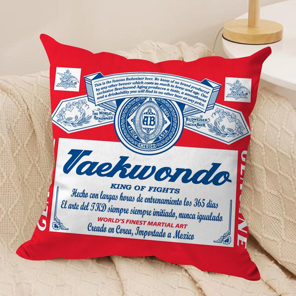 BBudweiser BBudvar Czech Cushion Cover Silky Short Plush DoubleSided Printed Pillow Case for Sofa All Seasons Home Decor Gift