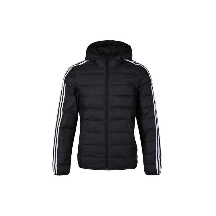 Adidas Neo ветрозащитный теплый повседневный пуховик с капюшоном мужская верхняя одежда черный GJ8784
