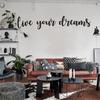 Live Your Dreams Металлический декор для стен, Металлические настенные ковры, Домашнее украшение, Мотивационная цитата, Металлическое настенное искусство, Оформление интерьера