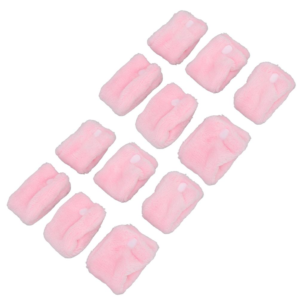 12pcs Heatless Coral Fleece Hair Rollers Hair Curlers DIY Curl Hair Styling Tools Pink